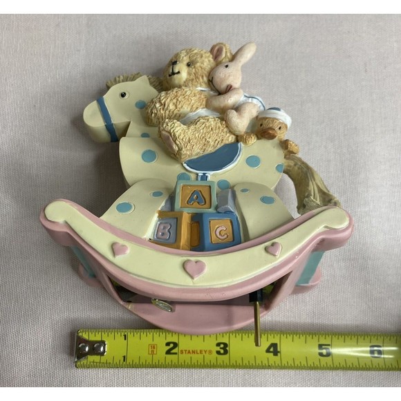 Gift Wrapped Music Box. Rocking Horse ,Teddy Bear, & Rabbit. - Picture 6 of 7